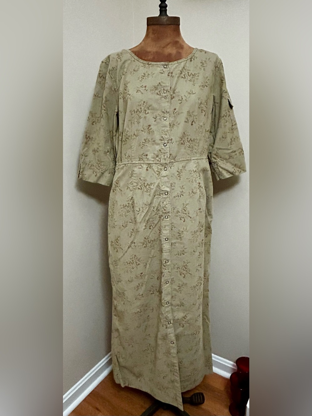 Eddie Bauer Corduroy Floral Button-Front Dress